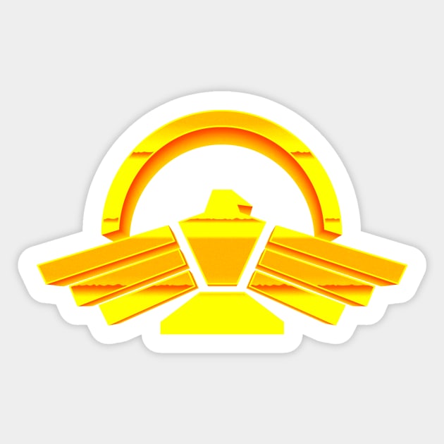 Captain Power Phoenix 3D Golden Logo Sticker by MalcolmDesigns